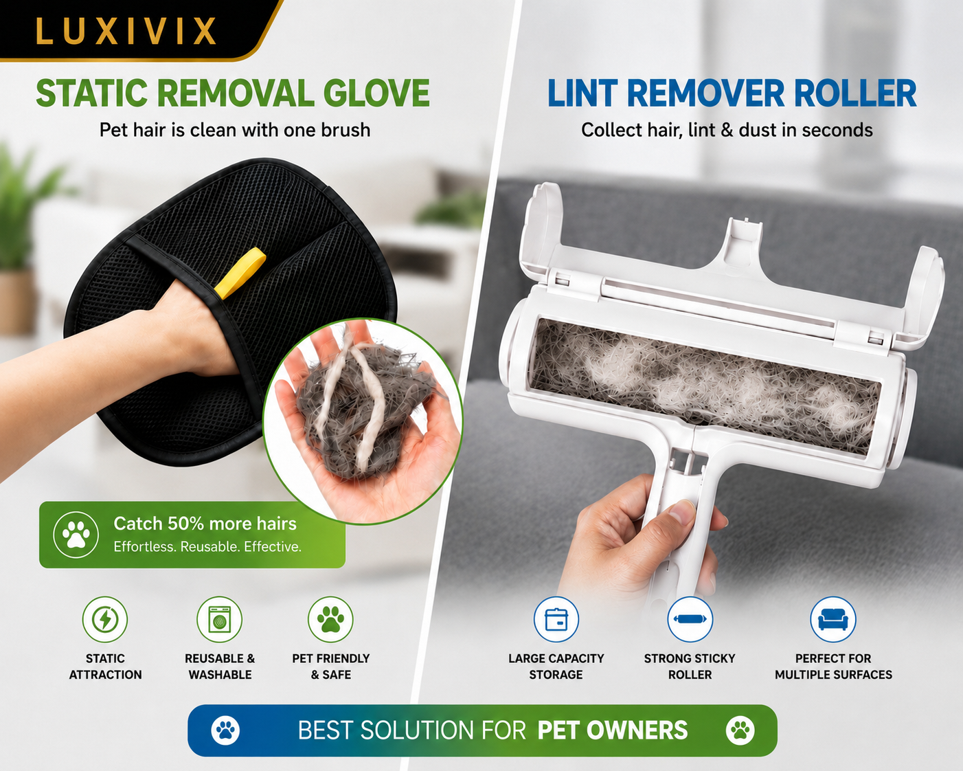 Luxivix™ Ultimate Pet Hair Removal Combo